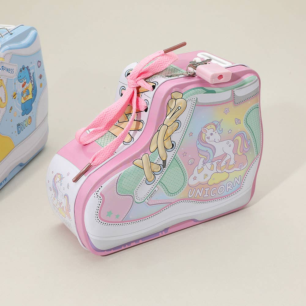 Sensibling Corp. - Wholesale Money/Piggy Bank - Kids & Baby - Space Sneakers Shaped Lockable Tin Case Coin Bank7