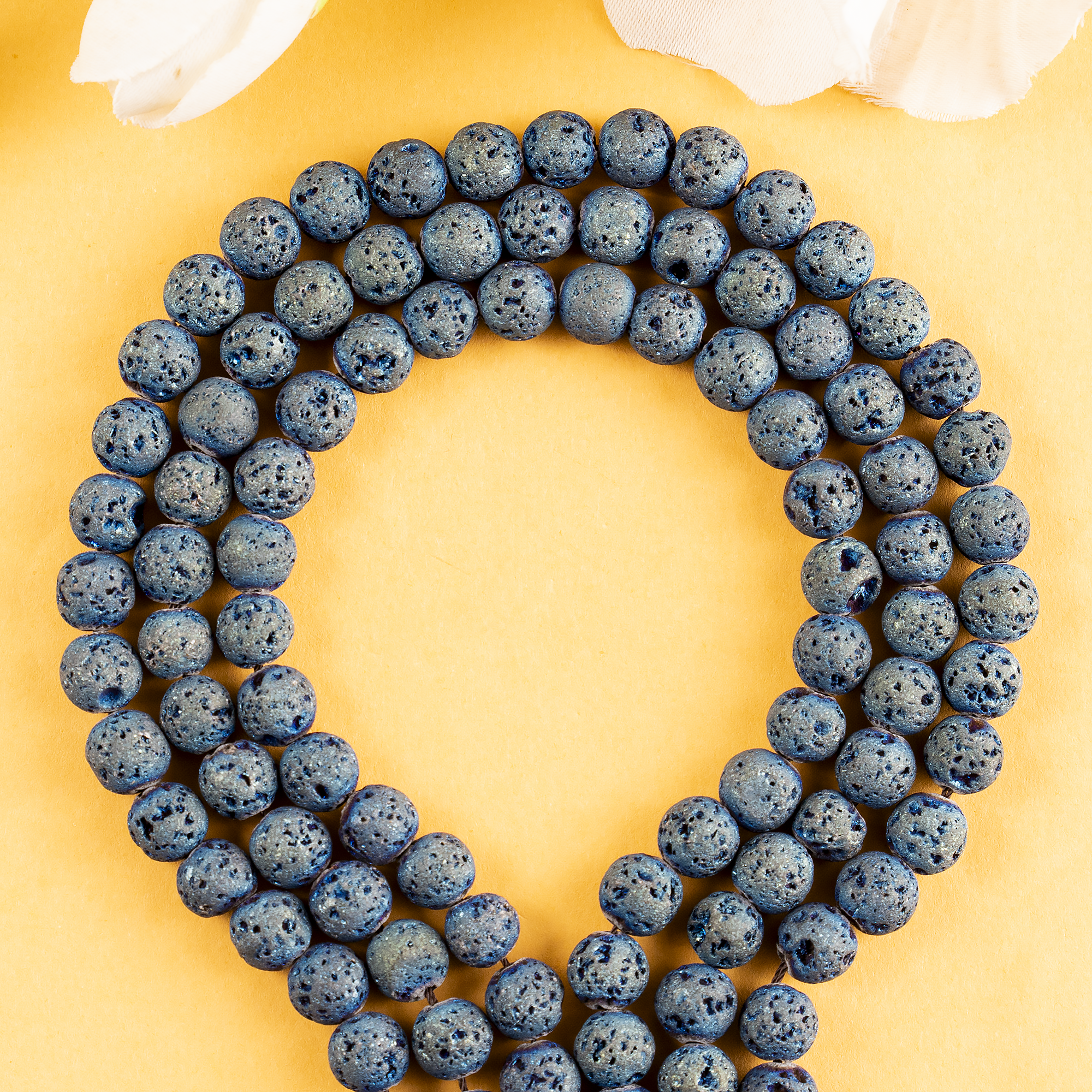 Soothing Crystals Beads - Wholesale Beads - Round Volcanic Stone Beads | Blue Lava | Gemstone Rock Beads10