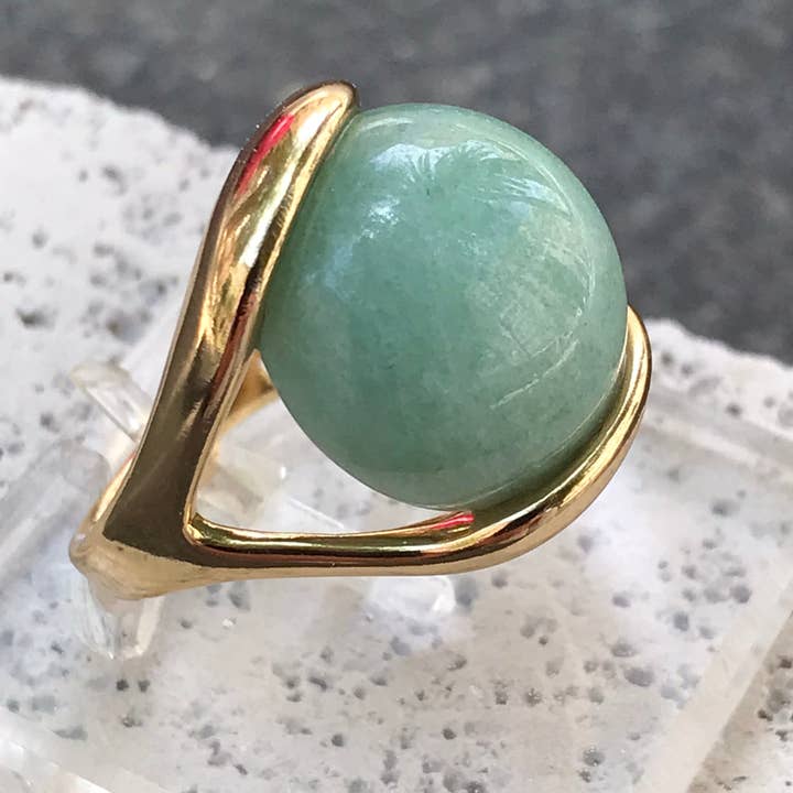 Carla Dieterich - Wholesale Cocktail/Statement Ring - Whisper Sphere Ring - Green Quartz2