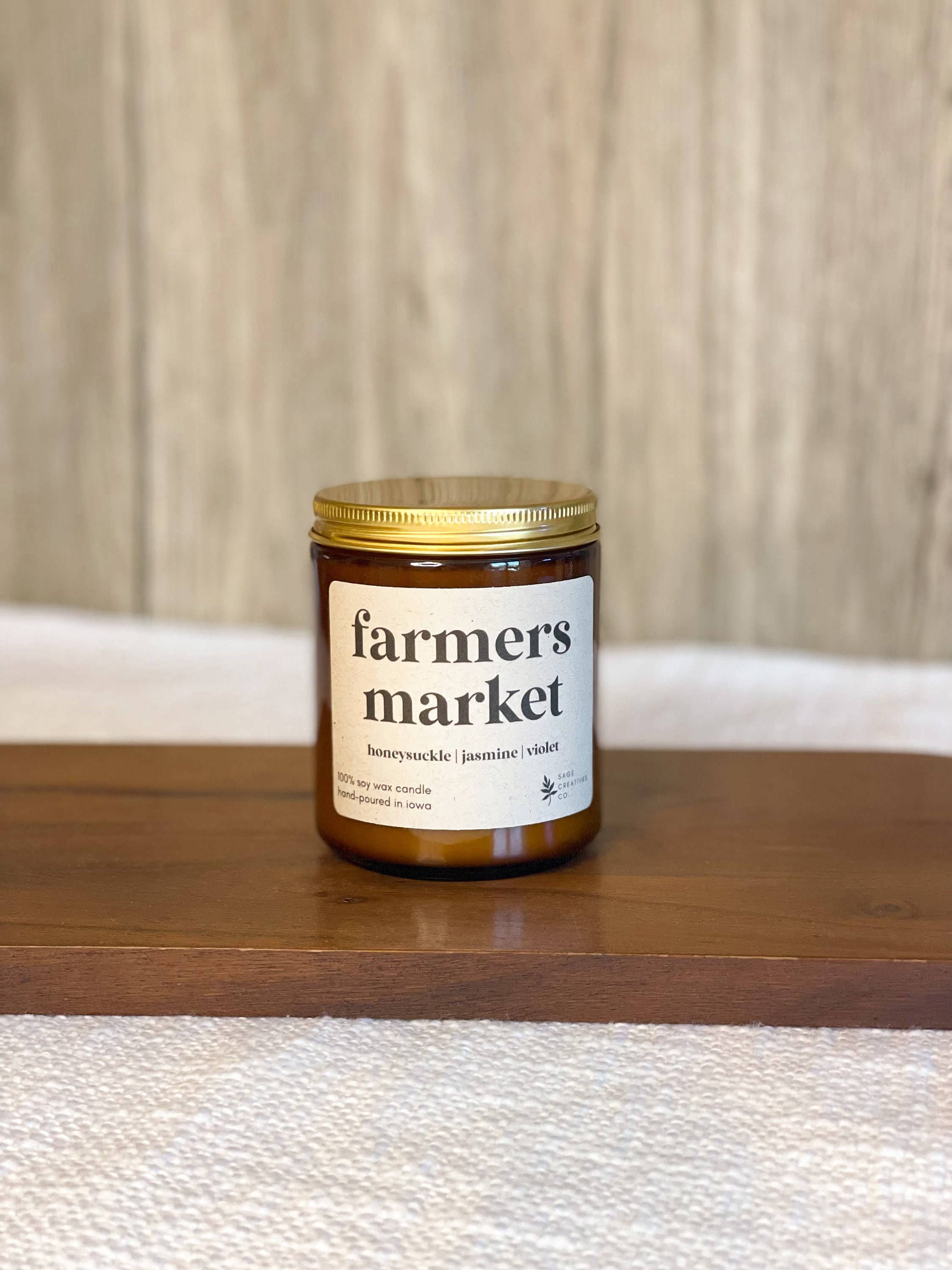 Sage Candle Co. - Wholesale Jar/Filled Candle - Farmers Market - 100% Soy Wax Candle1