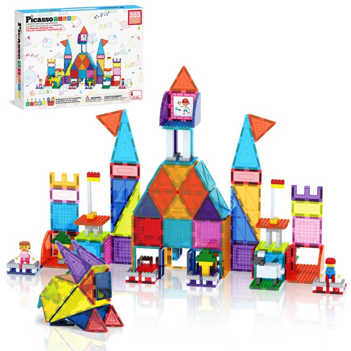 PicassoTiles 353pc Brick & Magnetic Tile Building Set for wholesale by PicassoTiles