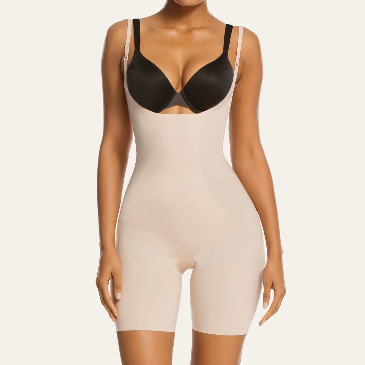 ShaperX Shapewear - Wholesale Shapewear - Women's - SHAPERX One-Piece Seamless Core-Sculpting Open-Bust Shorts Bodysuit6