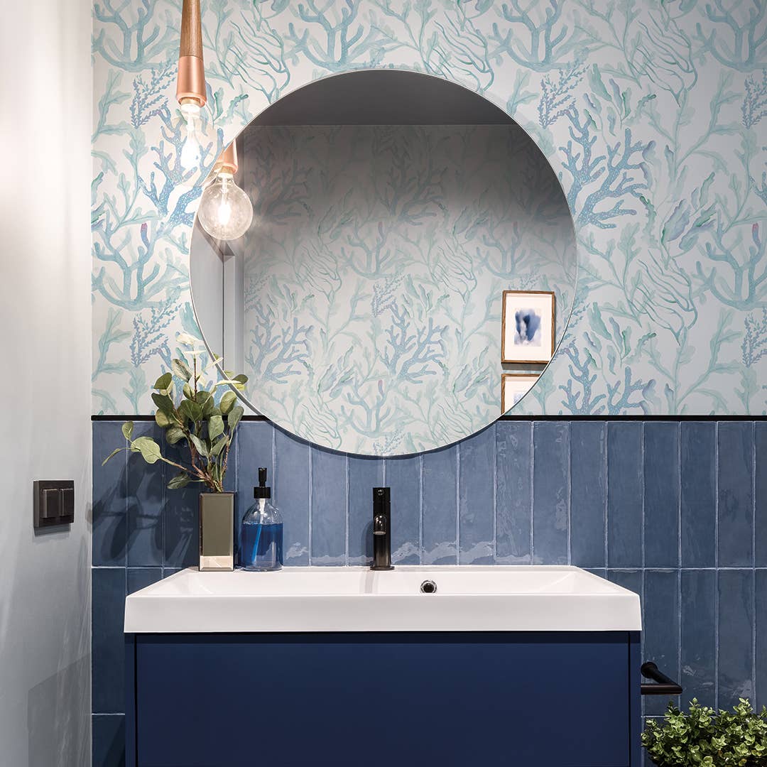 Coral Reef Aqua Peel and Stick Wallpaper, 28 sq ft for wholesale on Faire1