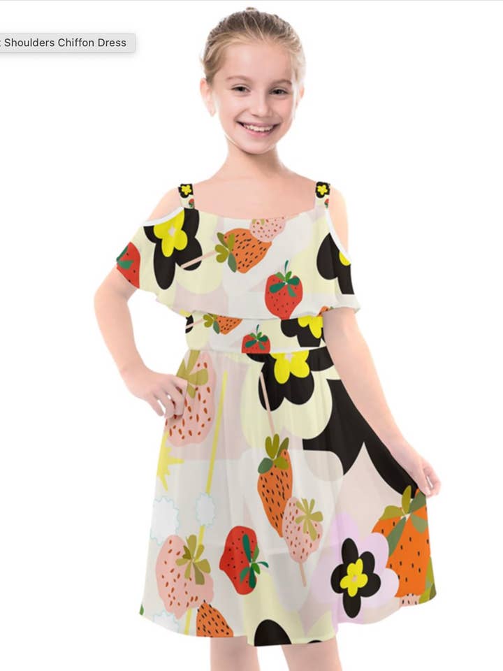 Strawberry - HOMBROS RECORTADOS CHIFÓN NIÑOS para venta al por mayor de Byheart Design Sweden