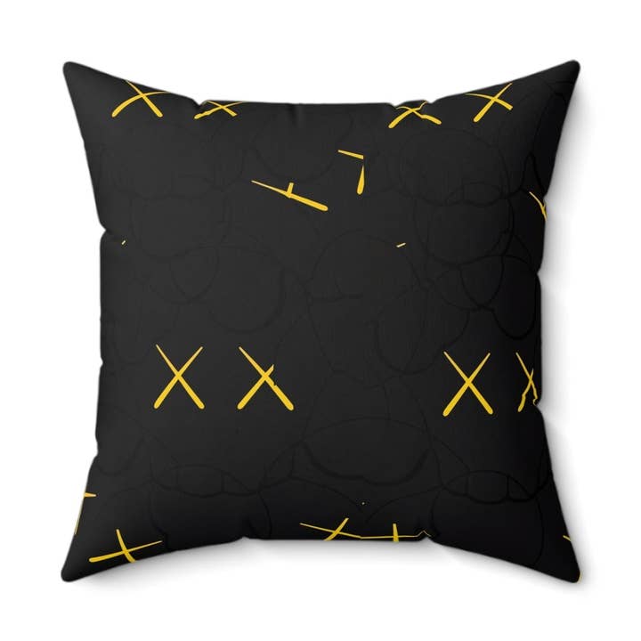 KAWS Black & Yellow Pillow for wholesale by HYPED ART