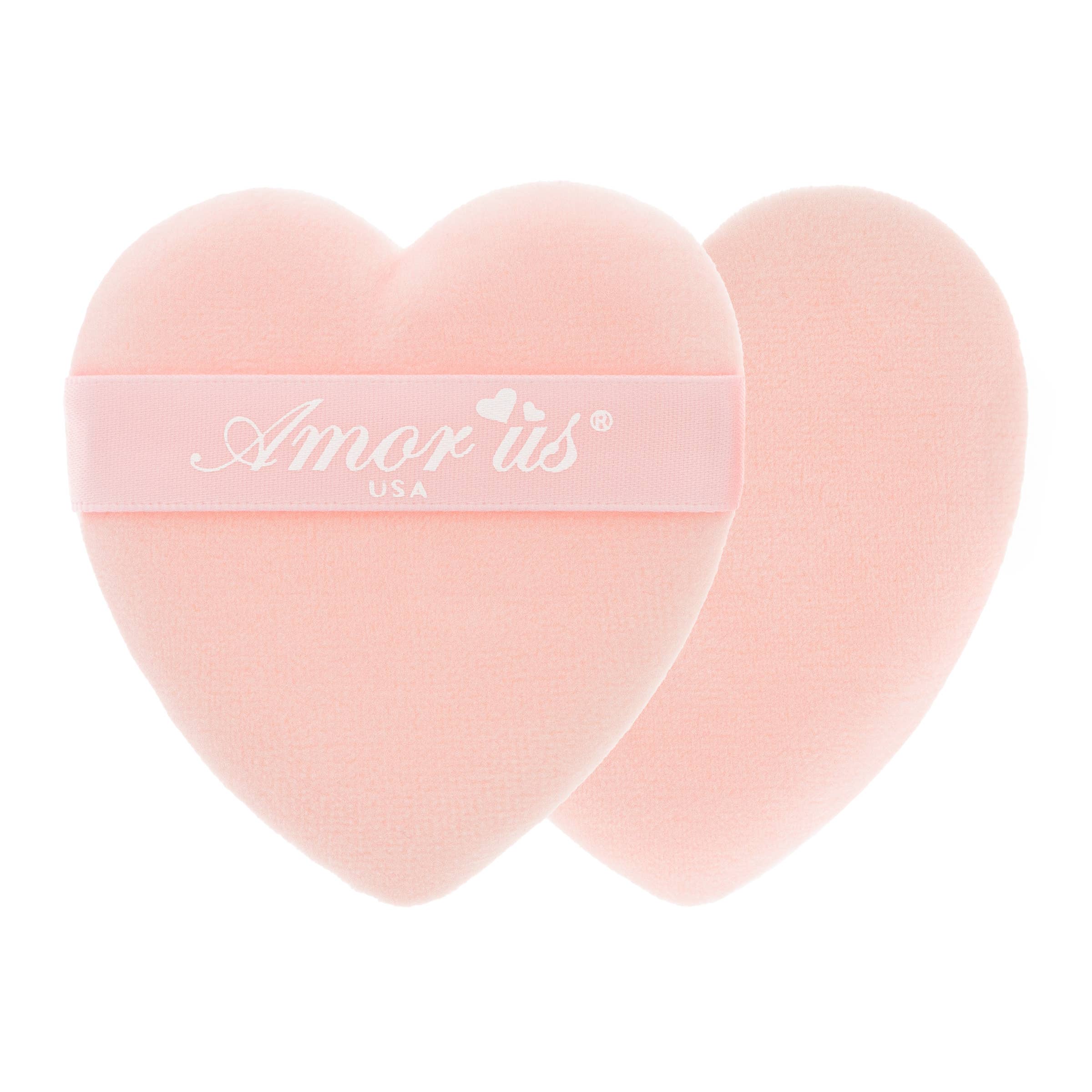 Amorus USA - Wholesale Make-up sponsje/blender - Make-up poederpuff hartvormig (set van 2, roze)1