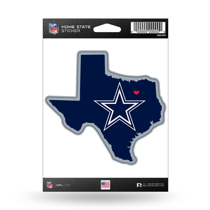 Dallas Cowboys Home State Sticker for wholesale by Rico Industries