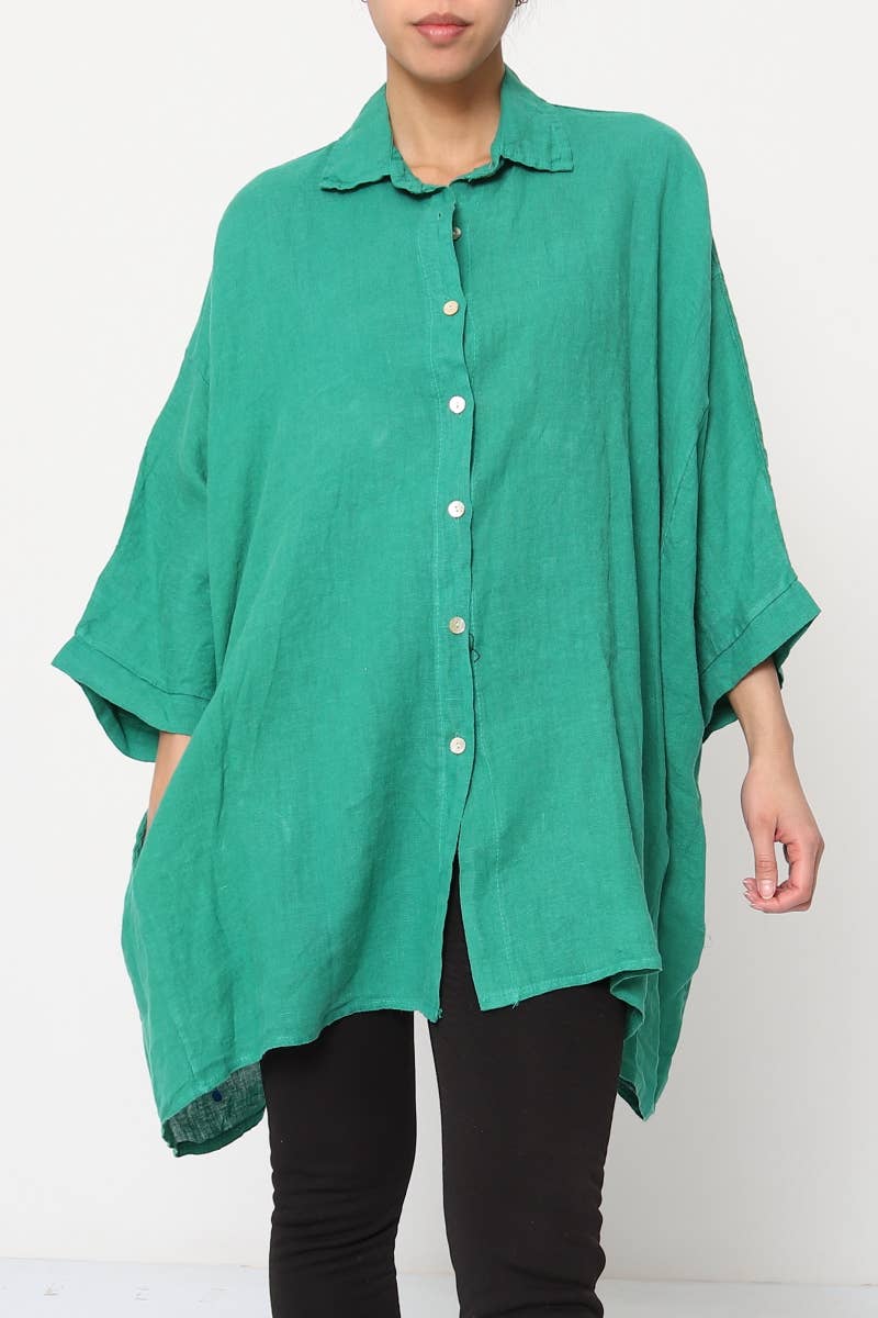 LÉA & LUC - Wholesale Button Down Shirt - Women's - 100% Linen Shirt REF. 285821