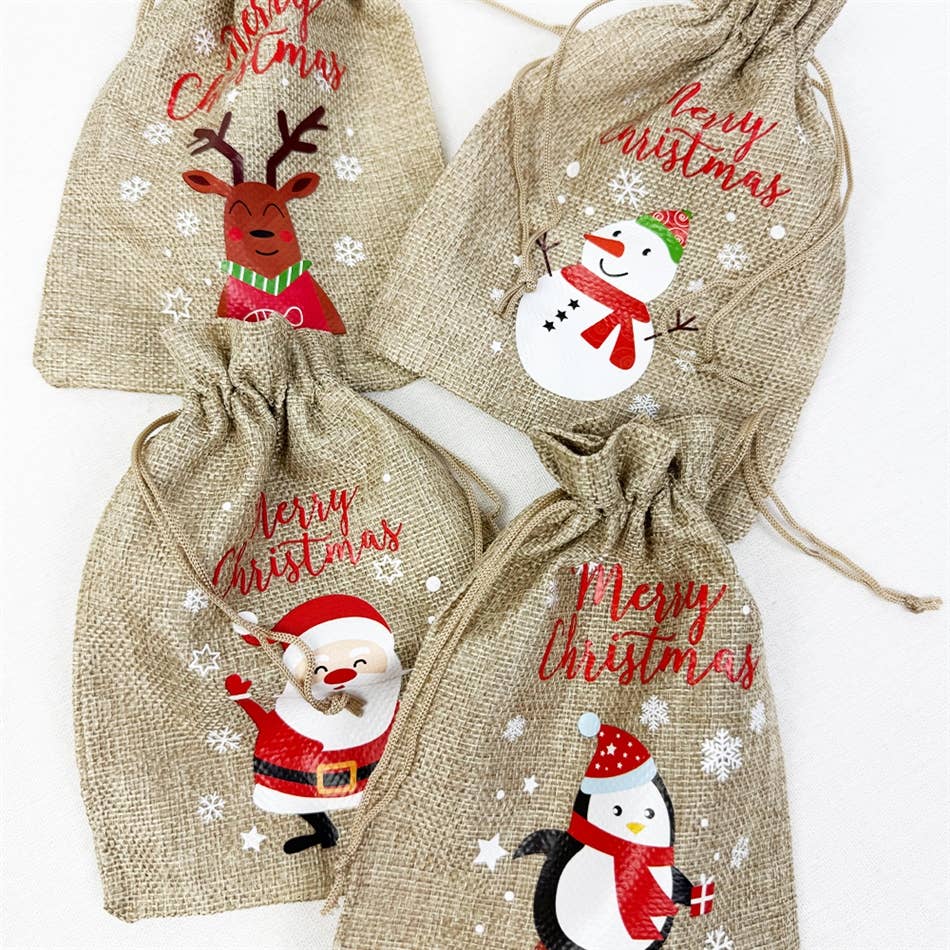 MÉLANGER LA COULEUR Sac cadeau Merry Christmas Snowflake Draw String en vente sur Faire2