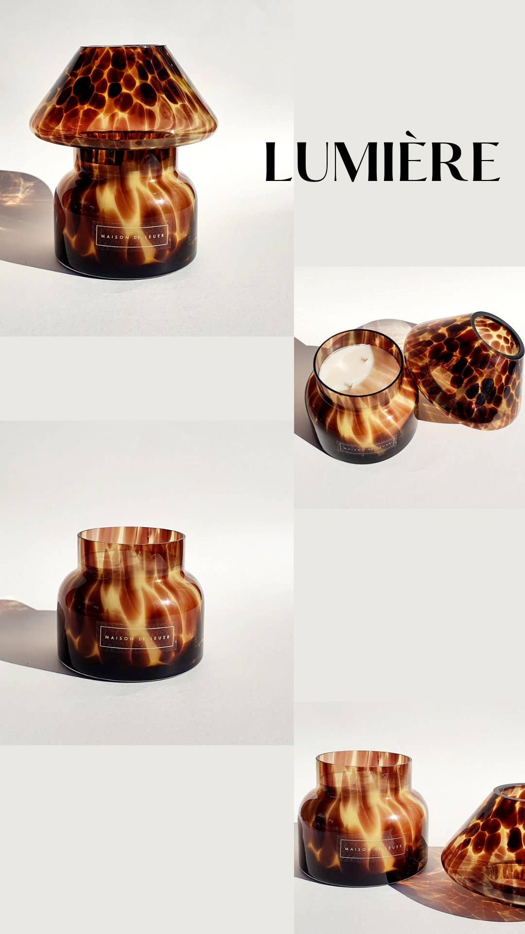 Maison De Lueur - Vente Bougie en bocal - Lumière | Lampe à bougie en forme de champignon | Bougie à double mèche5