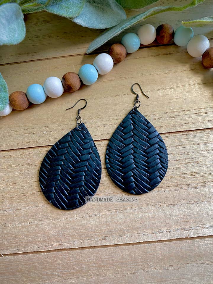 Braided Faux Leather Earrings for wholesale by Handmade Seasons
