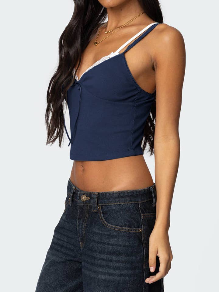 Mccolin - Wholesale Camisole - Women's - Lace-Trim Bow Accent Camisole10