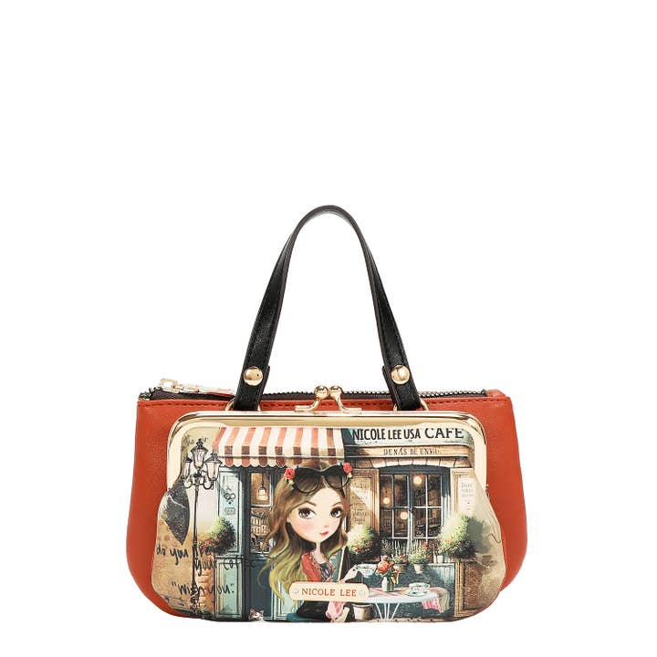 Mala média com armação e pega superior por atacado de Nicole Lee USA