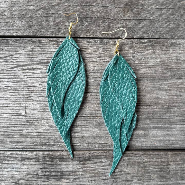 Vinger af en Engel - Teal - Læderøreringe for engroshandel hos Be Like Missy