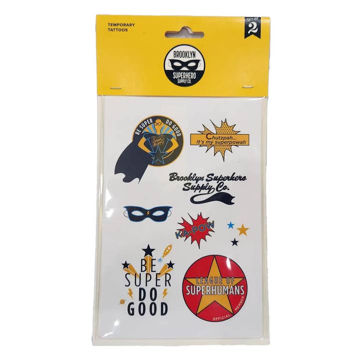 Brooklyn Superhero Supply Co. X Tattly Temporary Tattoo Set for wholesale by Brooklyn Superhero Supply Co.