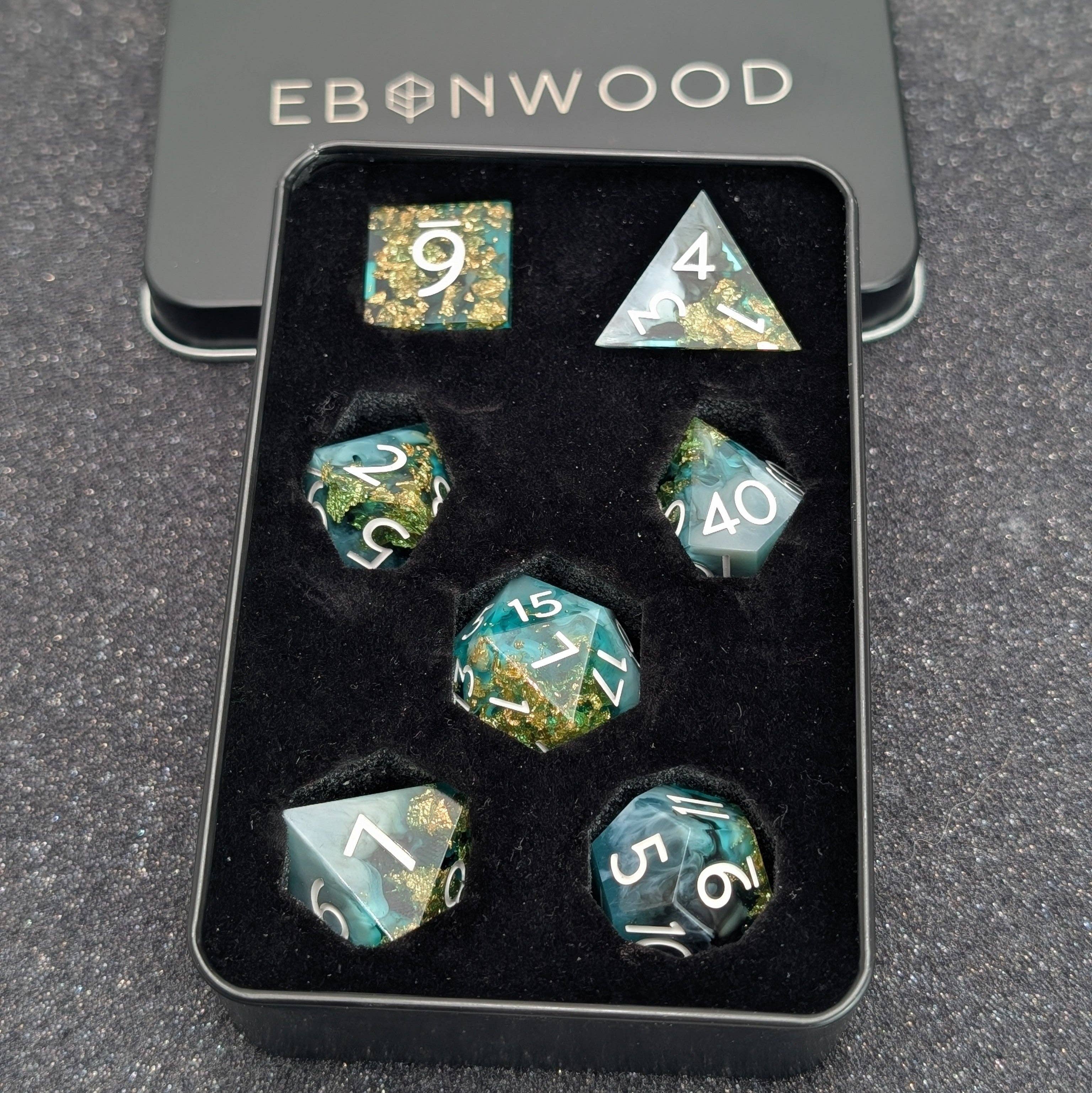 EBONWOOD - Wholesale Dice - Deathmire 7-Piece Polyhedral Dice Set6