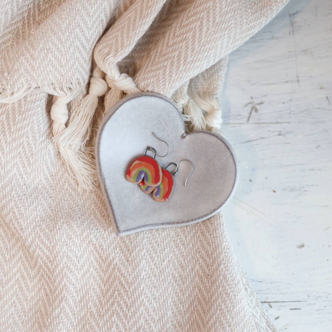 Gravesco Pottery - Wholesale Decorative Plate/Dish/Bowl - Handmade Heart-Shaped Trinket Dish in Cream3