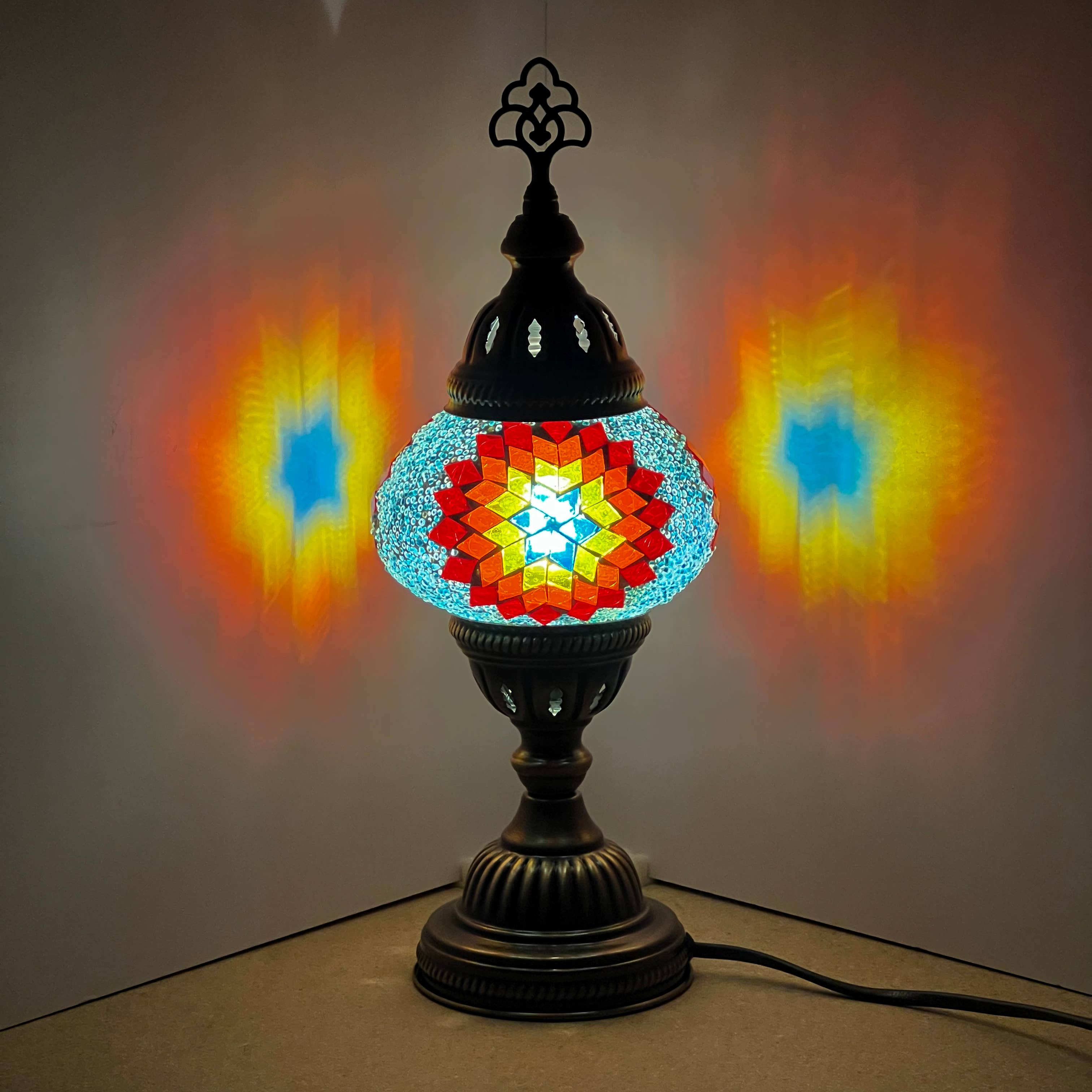 Gypsy Soul - Wholesale Accent/Desk Lamp - Handmade Mosaic Turkish Table lamp 6" Glass Globe - 6 Lamps4