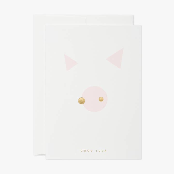 lucky pig – greeting card birthday, new year, congrats for wholesale by thie studios