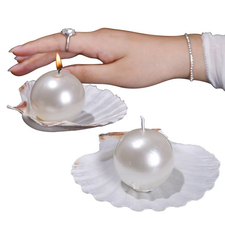Candles Meta - Wholesale Novelty candle - Romantic Atmosphere Smokeless Pearl & Shell Scented Candle5