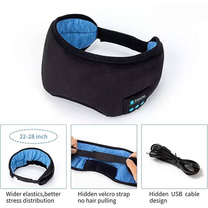 GulleeGadgets - Wholesale Sleep/Eye Mask - Wireless & Adjustable Bluetooth Sleep Band- Assorted In Bulk3
