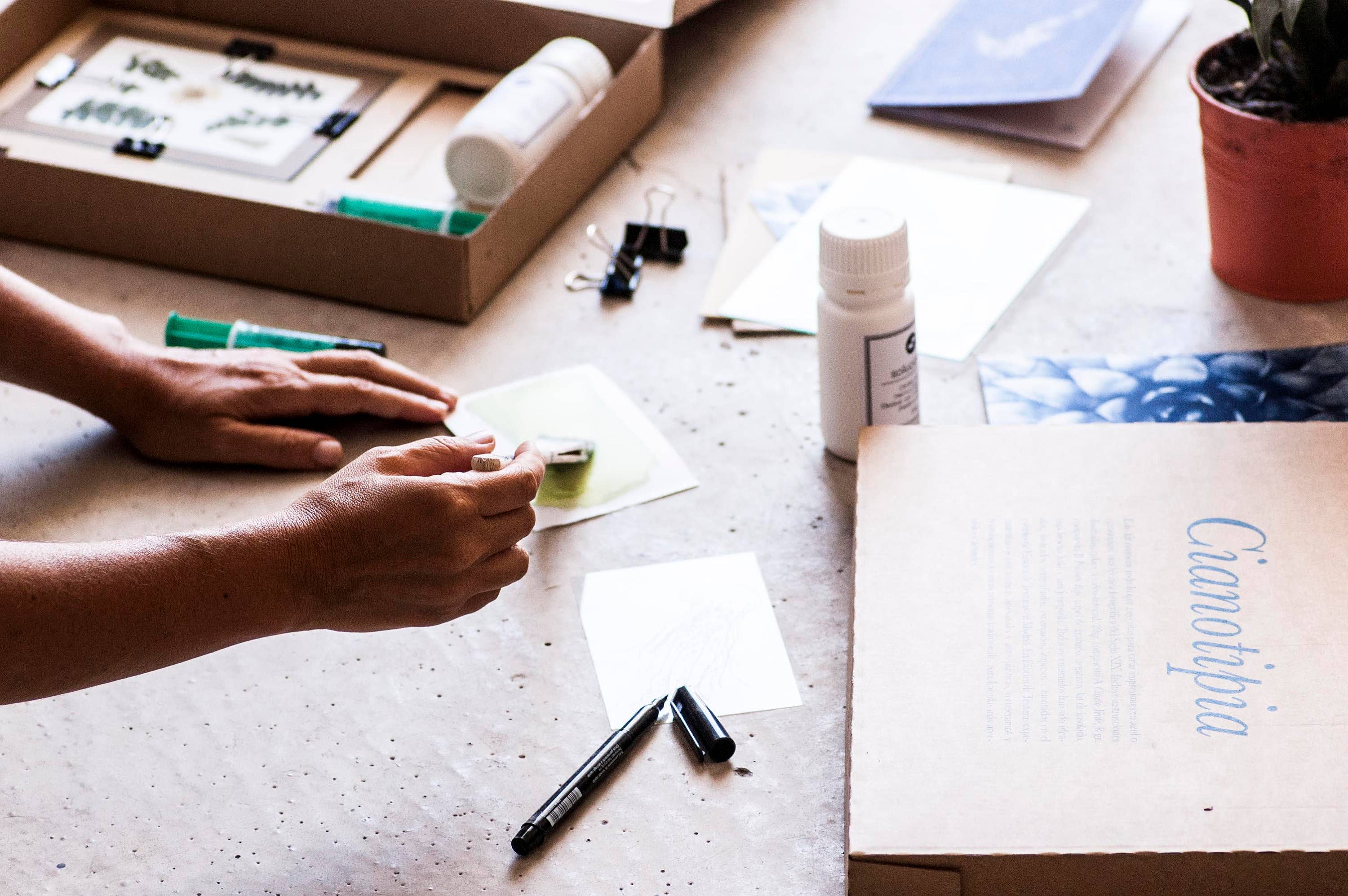 Fábrica de texturas - Venta al por mayor Kit de manualidades - Kit de cianotipia3