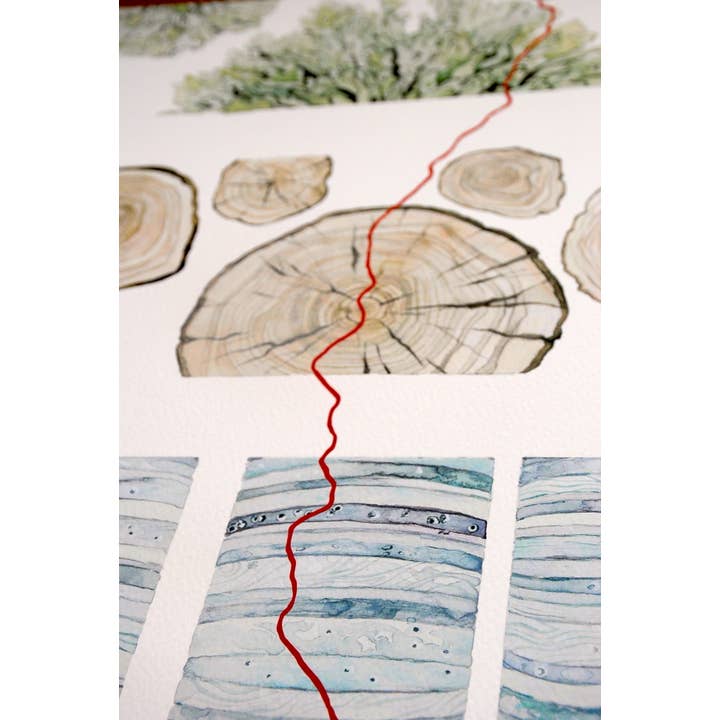 Jill Pelto Art - Wholesale Art Print - Ice Core, Tree Rings, and Lichen Art Print4