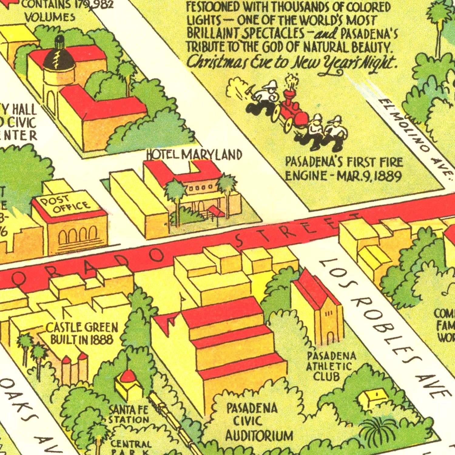 Ted's Vintage Art - Wholesale Map - Vintage Map of Pasadena, California 19333