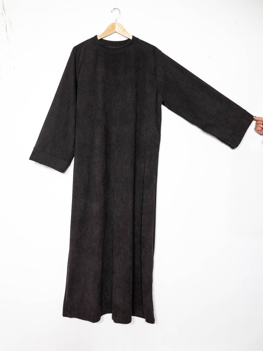 IDEAL OUTFIT - Vente Robe – femme - Abaya longue ref:2393B-côtelé6