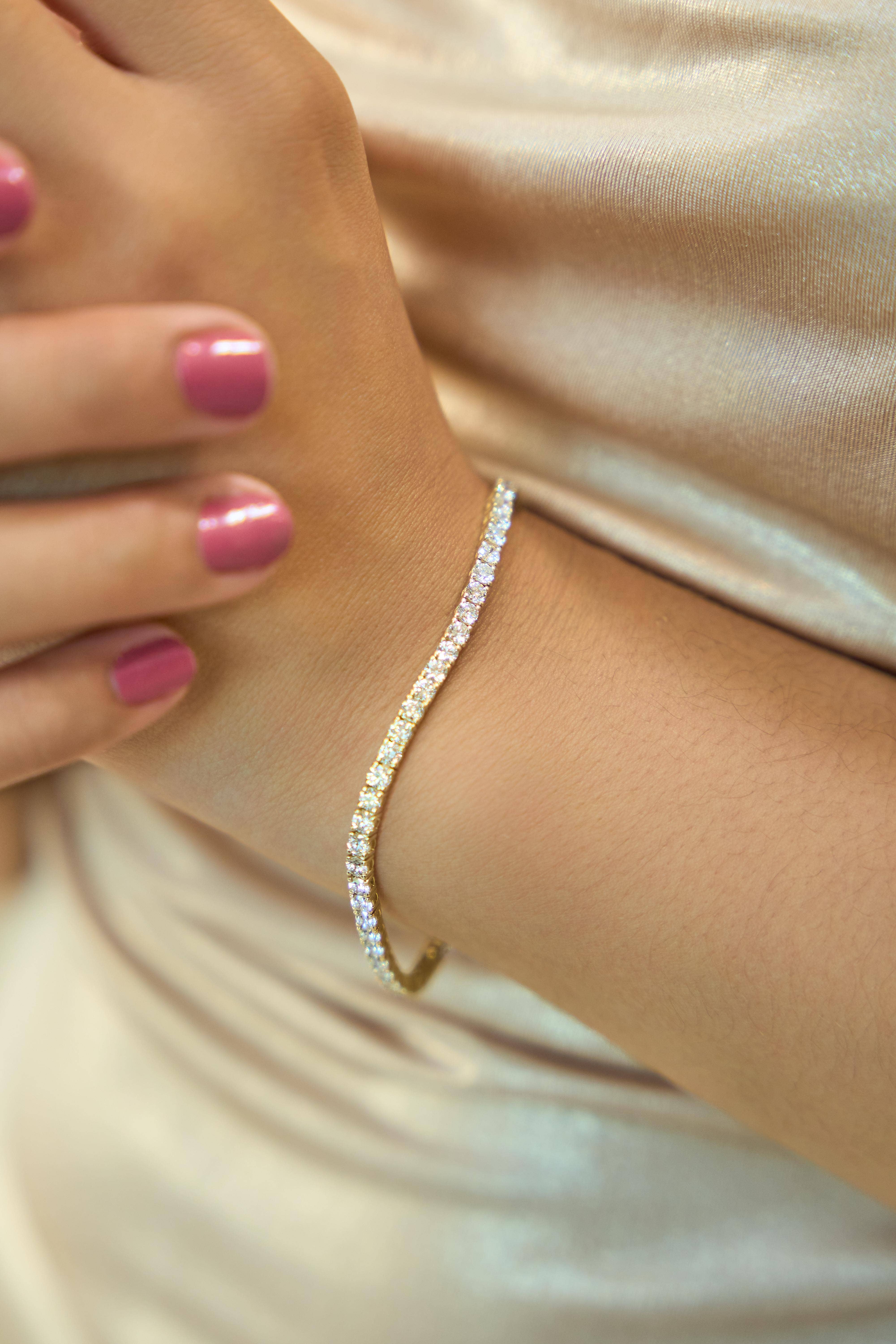 LuvMyJewelry (LMJ) - Vendita all'ingrosso Bracciali tennis - Bracciali Tennis con Diamanti Coltivati in Laboratorio in Oro Giallo 10K LMJ LoveGrown - 5,29 Ct2