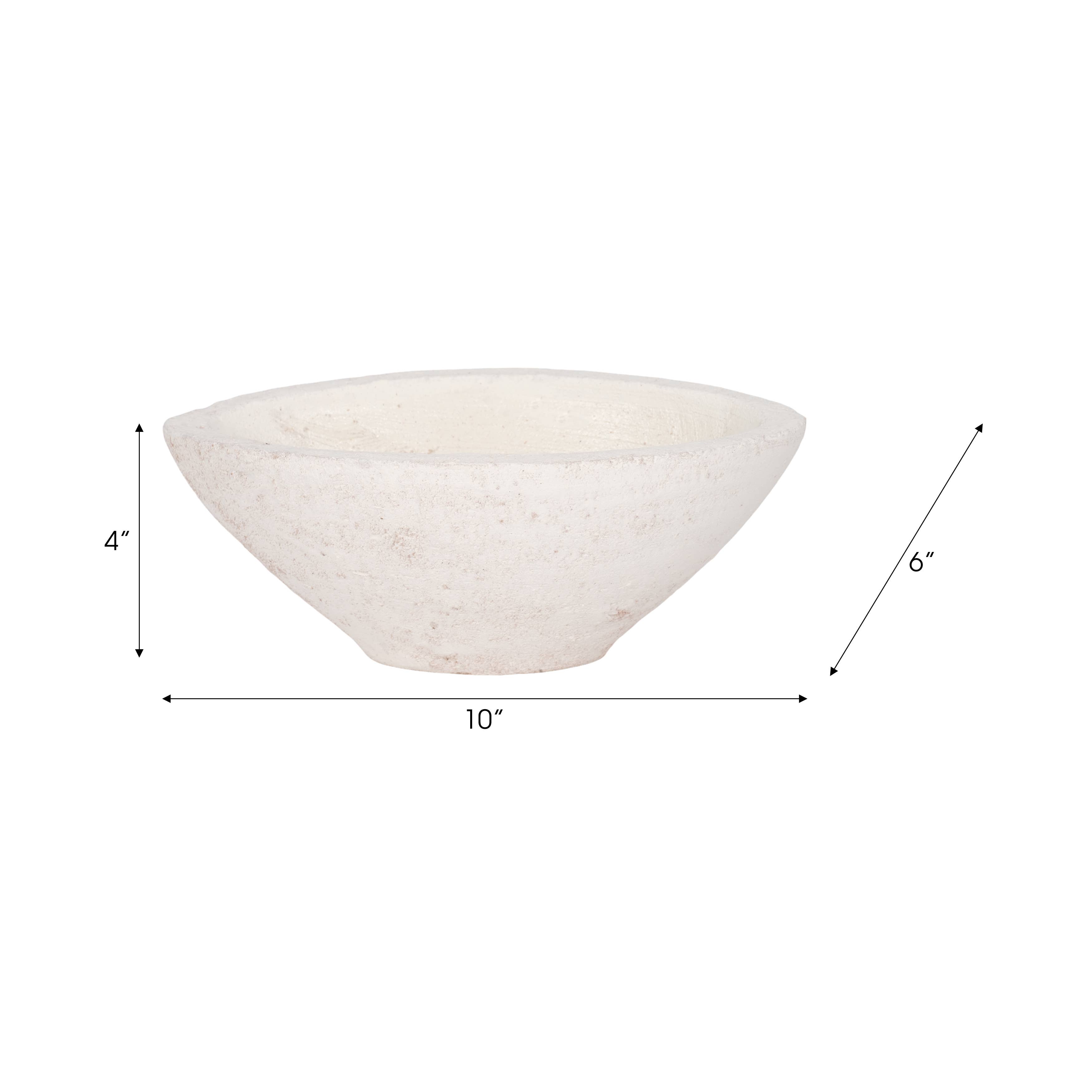 Sagebrook Home - Wholesale Decorative Plate/Dish/Bowl - Bowl - White Artisanal Terracotta, 10 in.3