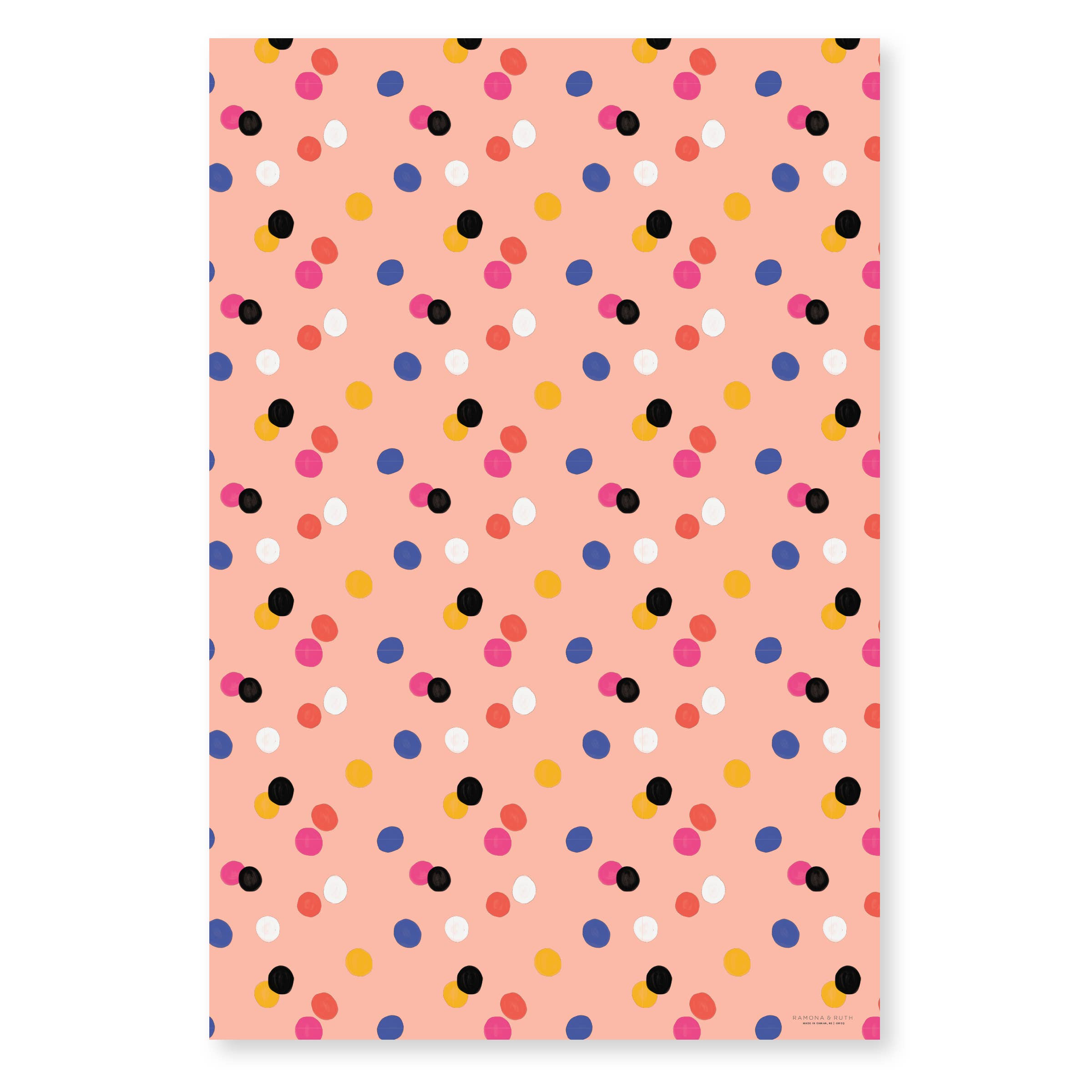 Ramona & Ruth - Vente Rouleau de papier cadeau - Emballage cadeau Bright Dot | Rouleau1