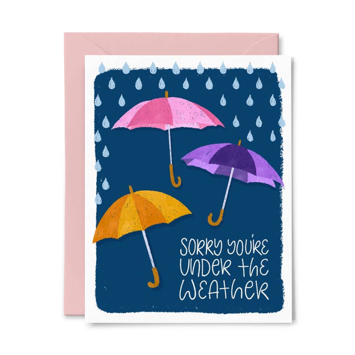 Under the Weather Greeting Card for wholesale by Paper Bunny Press