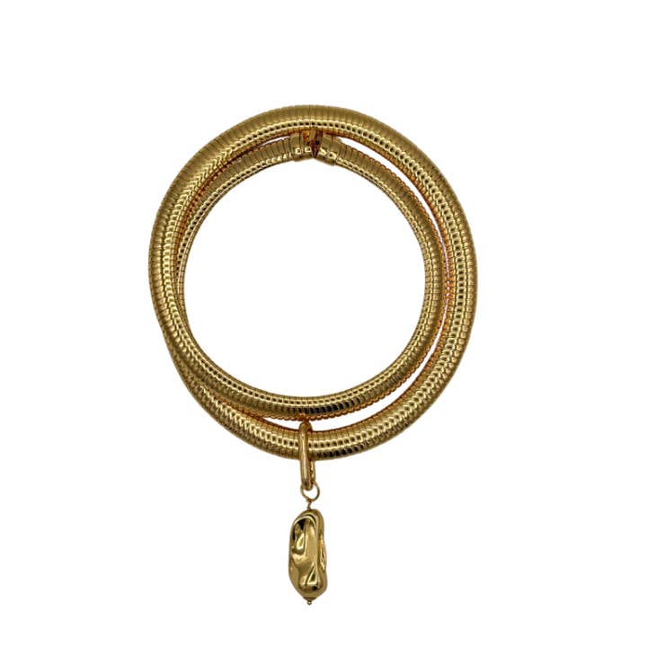Collana elasticizzata in pietra barocca placcata in oro 24 carati/N352 per la vendita all'ingrosso da parte di Timeless Pearly