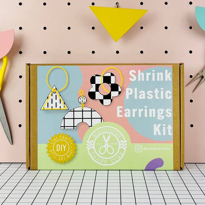 The Edinburgh Craft Club - Wholesale DIY craft kit - Shrink Plastic Earrings Kit1