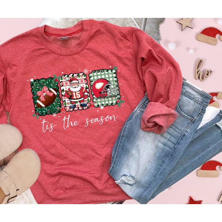 The Red Rival Wholesale - Wholesale T-Shirt (Graphic) - Women's - KC Santa 'Tis The Season' Tee or Sweatshirt1