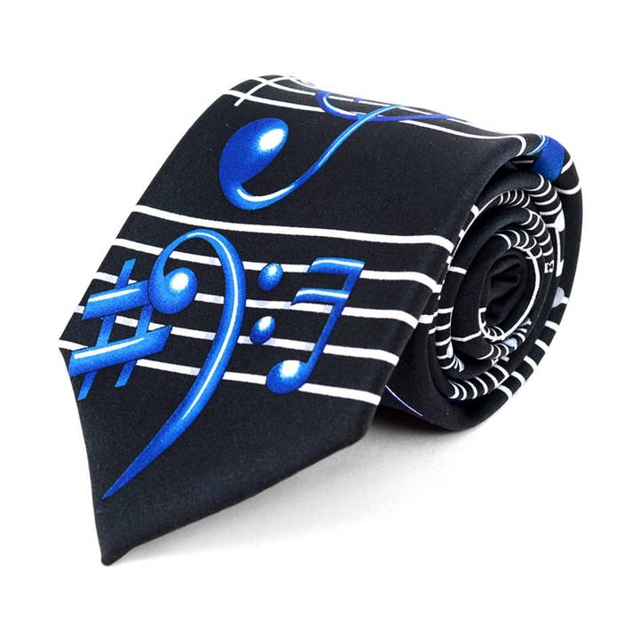 Play the Blues'Handmade Tie for wholesale by The Music Gifts Company