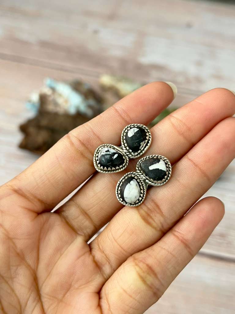 Nizhonitradersllc - Vente Bague de cocktail/de cérémonie - Bague ajustable en argent sterling fait main avec White Buffalo signée Nizhoni2