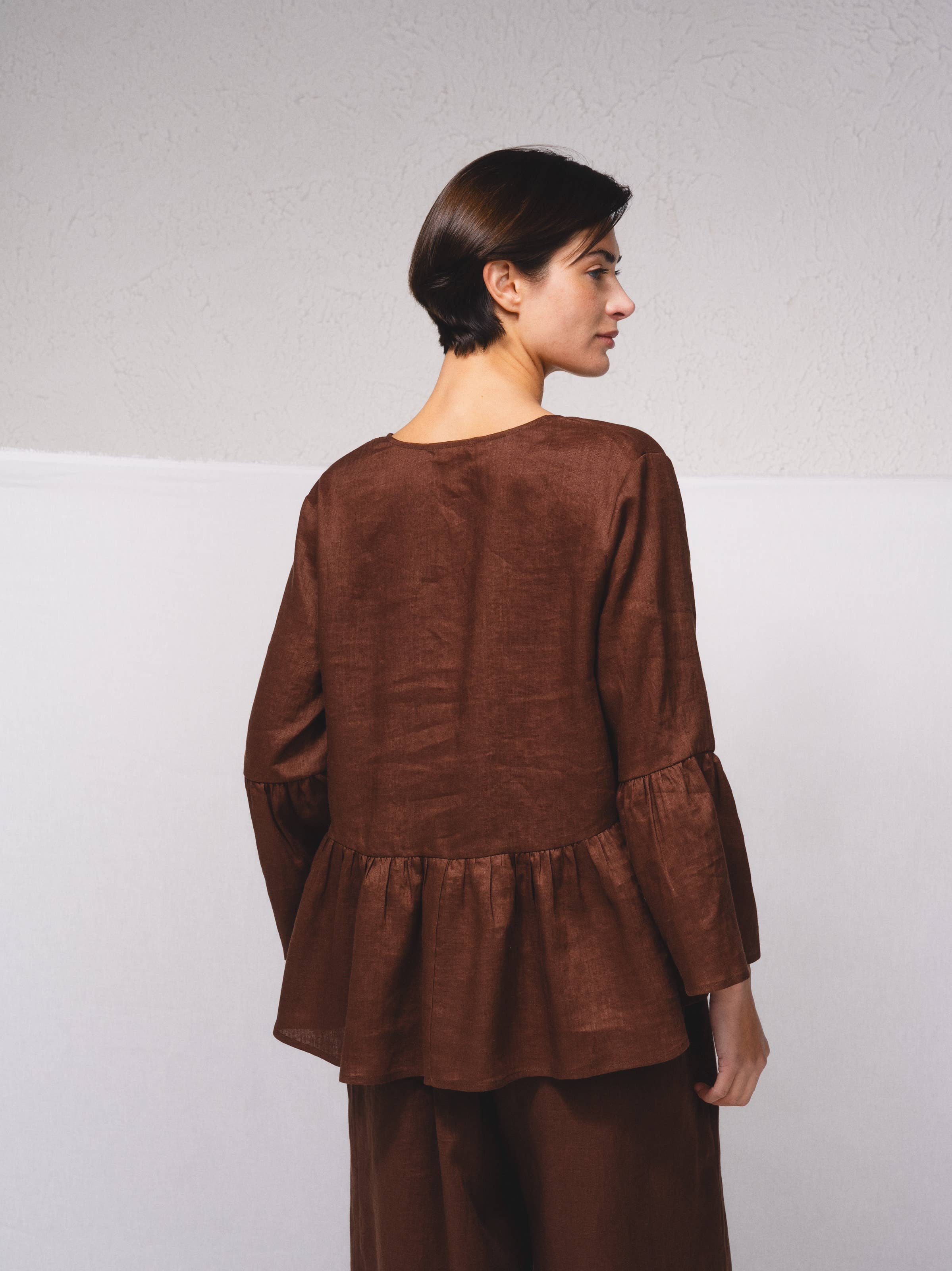 SMF - Wholesale Blouse - Women's - 259634 - Linen blouse with V-neck11