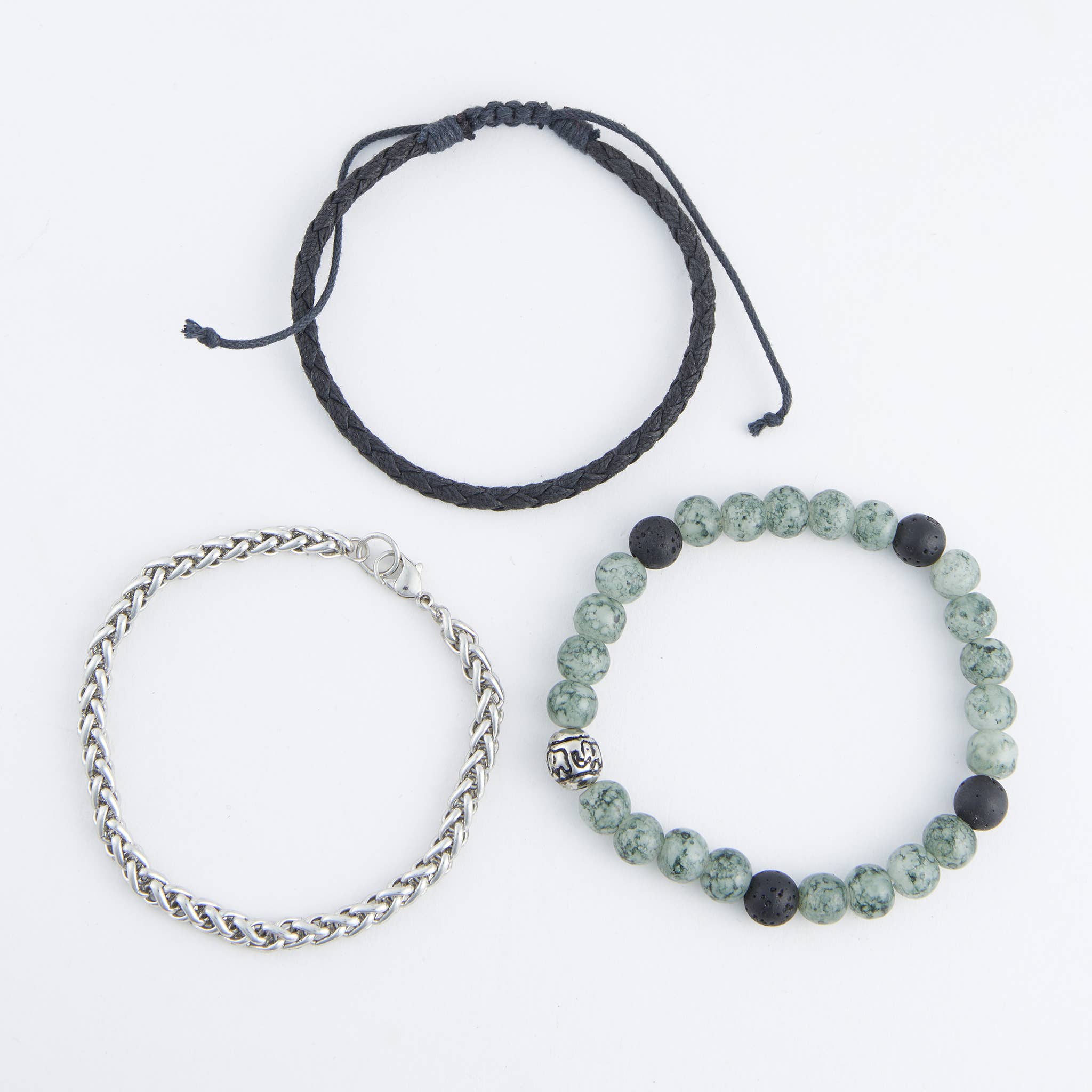 Elsie & Zoey - Wholesale Beaded Bracelet - Shiloh Unisex Beaded and Wheat Chain Bracelet Set3