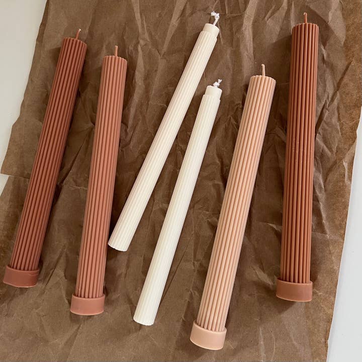 Estelle Studio - Wholesale Tapered Candle/Candlestick - Ribbed Taper Candle