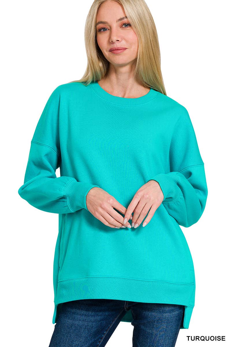 42POPS - Wholesale Sweatshirt - Women's - ',,, Fleece Hi Low Hem Pullover With Pockets105