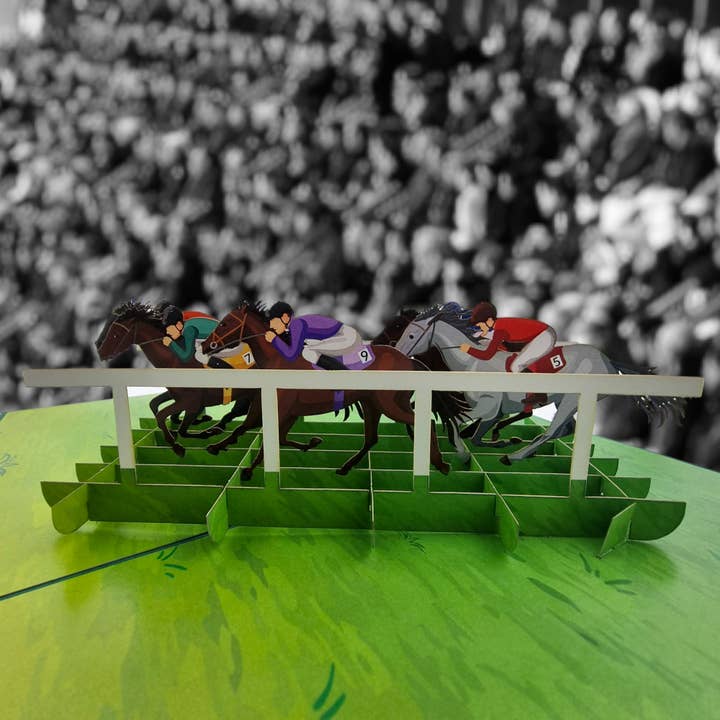 Horse Race Pop Up Card for wholesale by Color Pop Cards