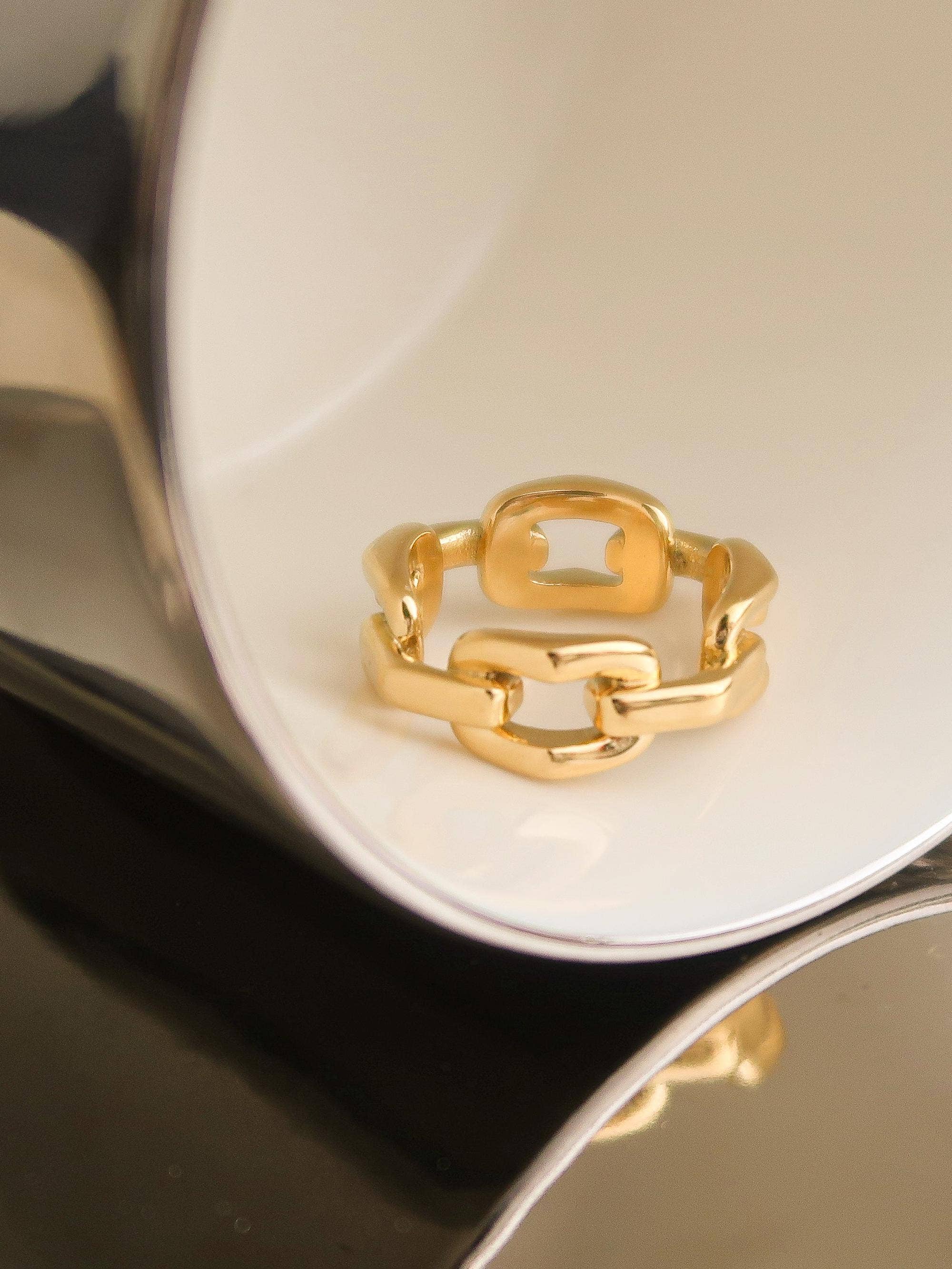 Brooklyn 18K Gold Stack Braided Non-Tarnish Ring for wholesale on Faire