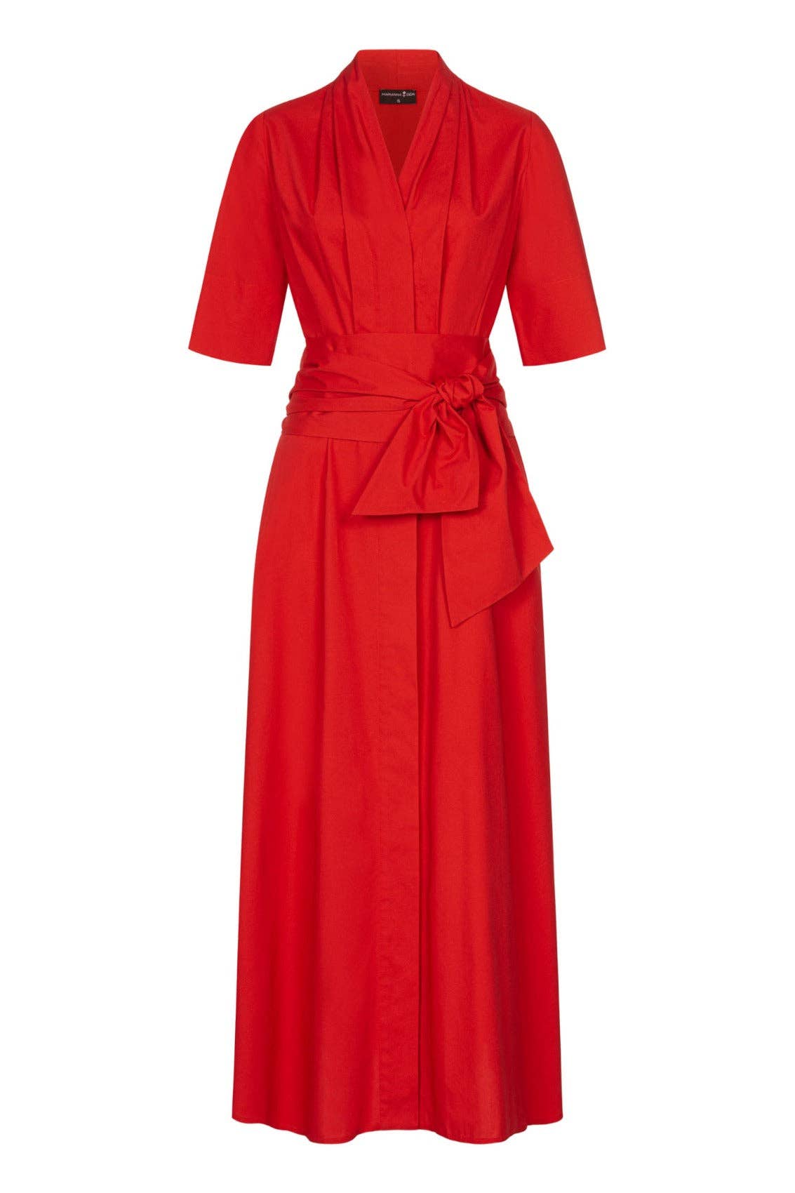 Marianna Déri GmbH - Wholesale Dress - Women's - Maxi blouse dress with removable wide belt red0