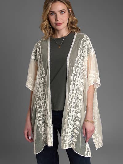 SAACHI - Wholesale Kimono - Women's - Lace Kimono
