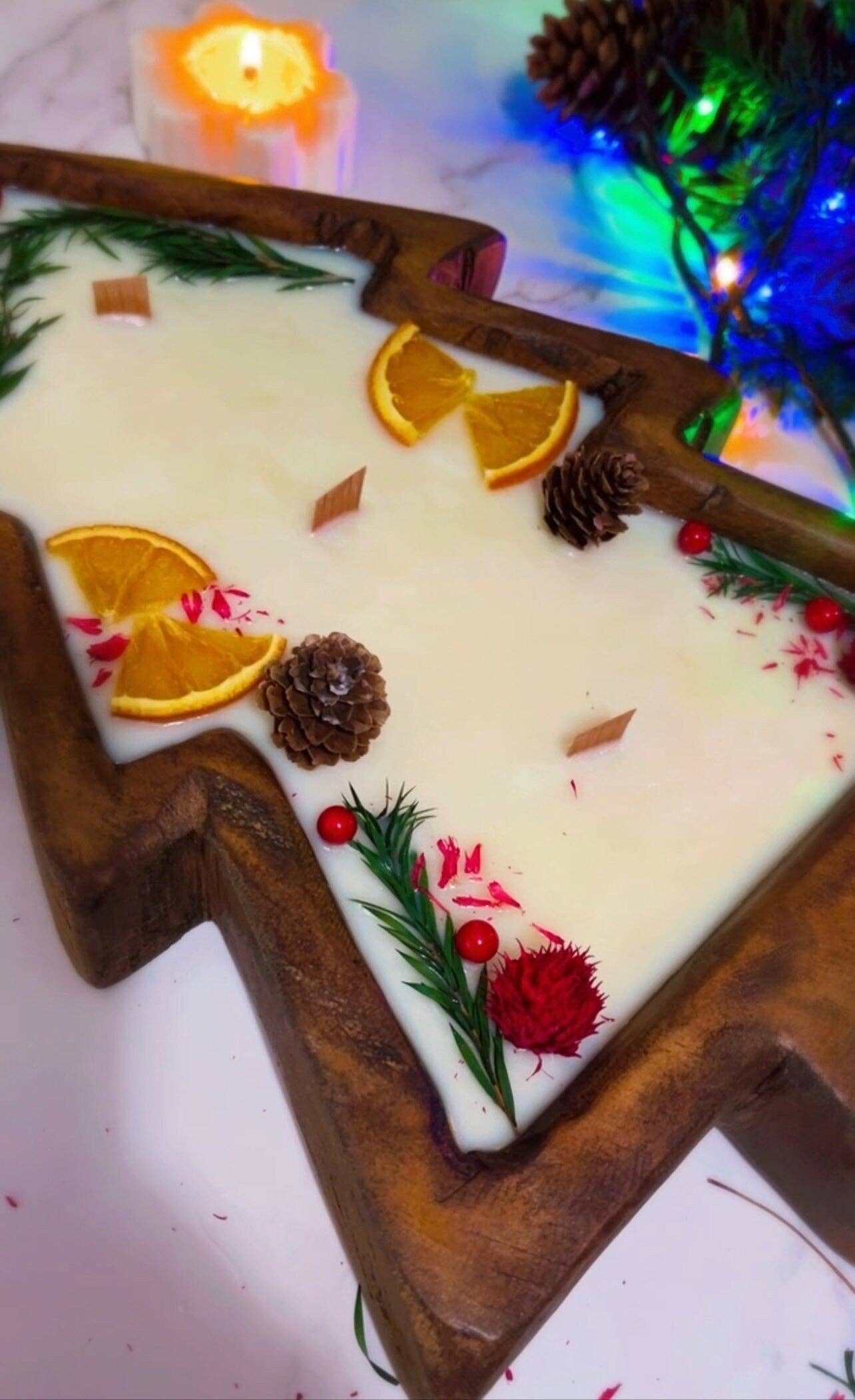 MySunshineCandless – Engroshandel Glaslys – Stort juletræ Trædejskål Duftlys ~6