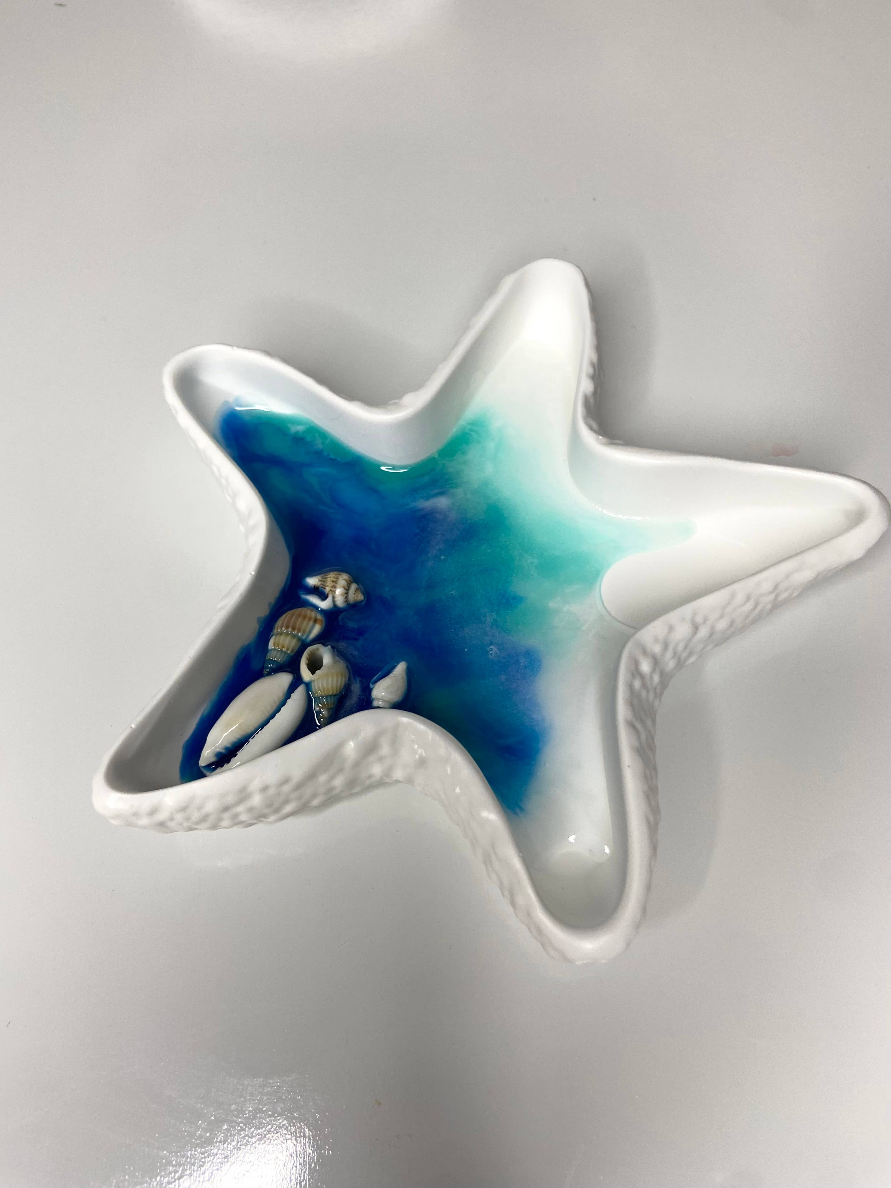 KraftzbyKenzie - Wholesale Jewelry Dish - Starfish Shaped Ocean/Beach Wave Jewelry Dish| Concrete Tray4