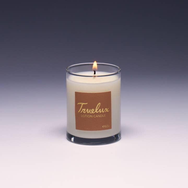 Mini Cashmere Soy Lotion Candle (Warm Vanilla + Tobacco) for wholesale by Truelux