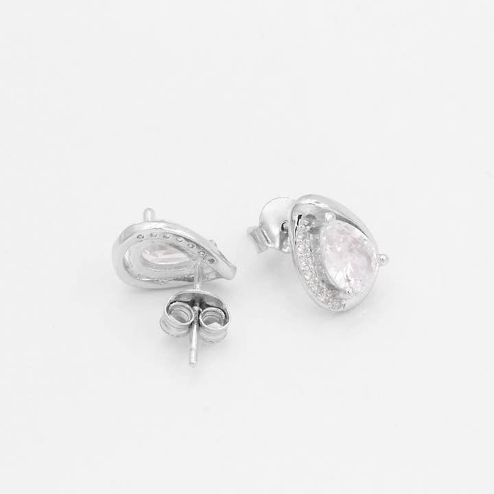 Awaken - Wholesale Stud/Post Earrings - 925 Silver Stud Earrings - Water Drop - POS-0041